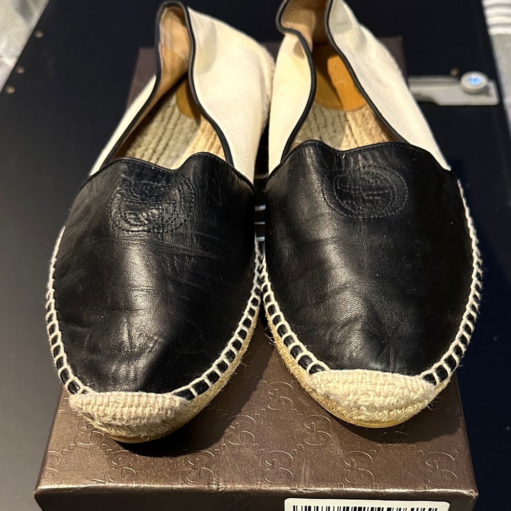 Gucci Black and Cream Espadrilles